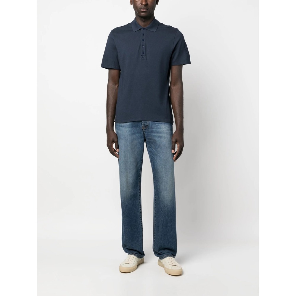 Zadig & Voltaire Dimitri Navy Blue Cotton Polo Shirt JMTS00592 Size L